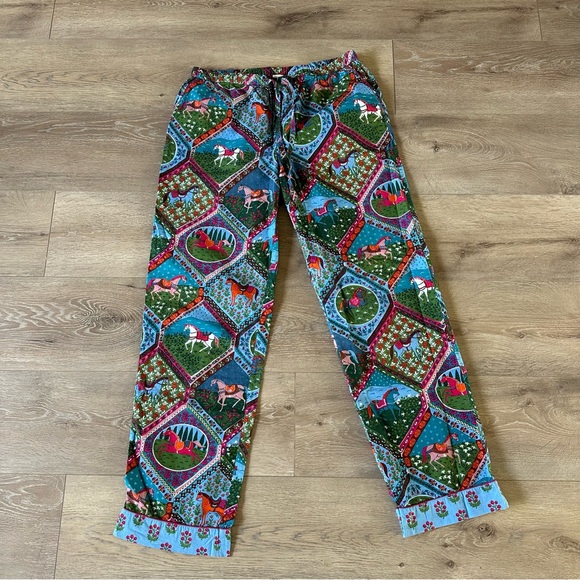 NEW Printfresh 100% Organic Cotton Pajama Pants Horses Print Sz M TALL - Picture 3 of 8